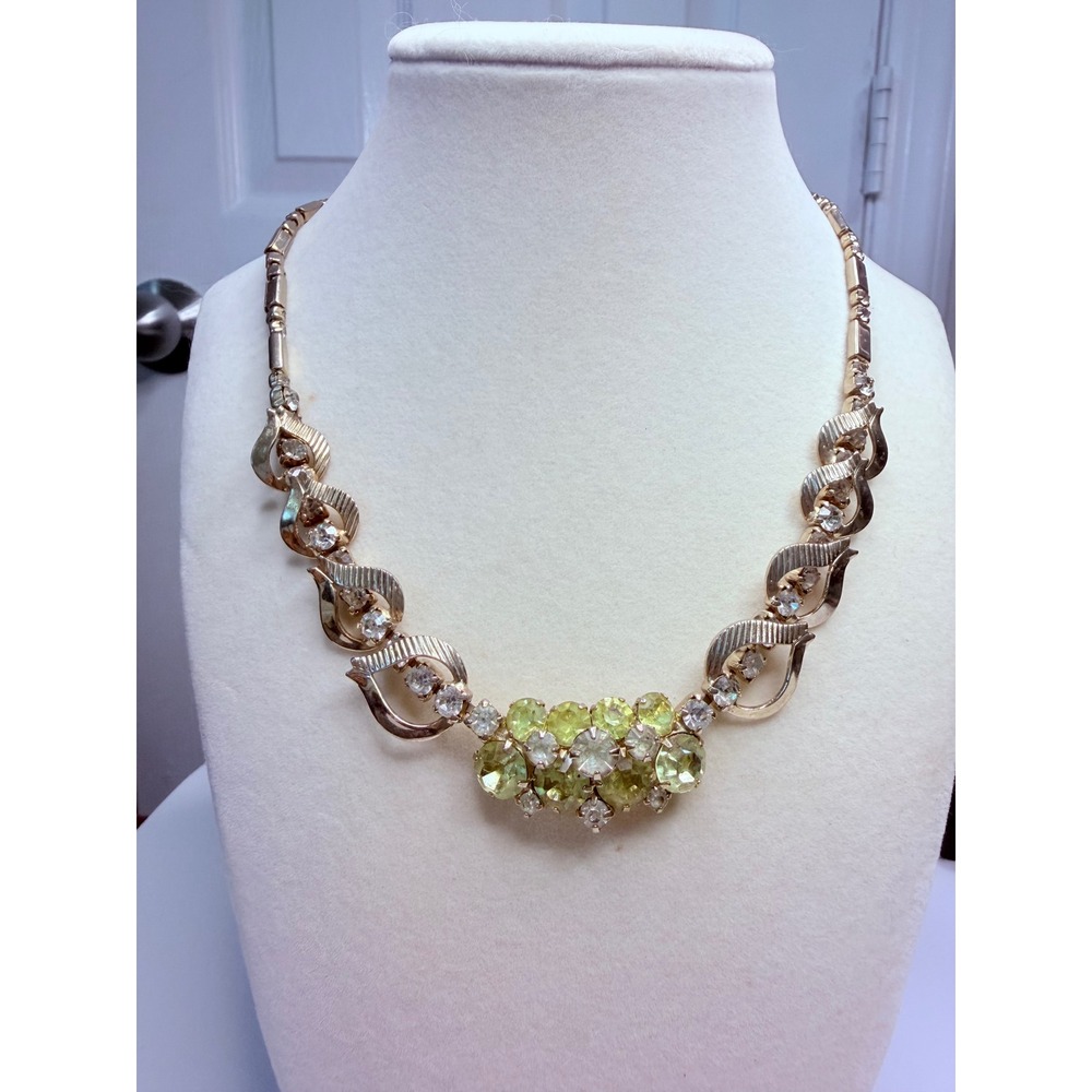 Sarah Coventry Monte Carlo Necklace: Vintage Yellow Rhinestone Jewelry